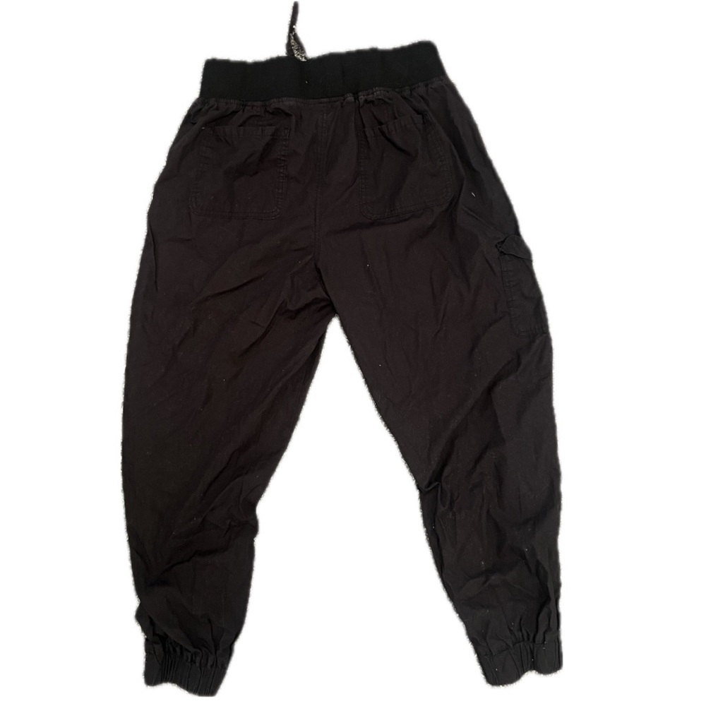 Almost Famous Girls XL Black Cotton Jogger Cargo Pants Elastic Waist Y2K Street